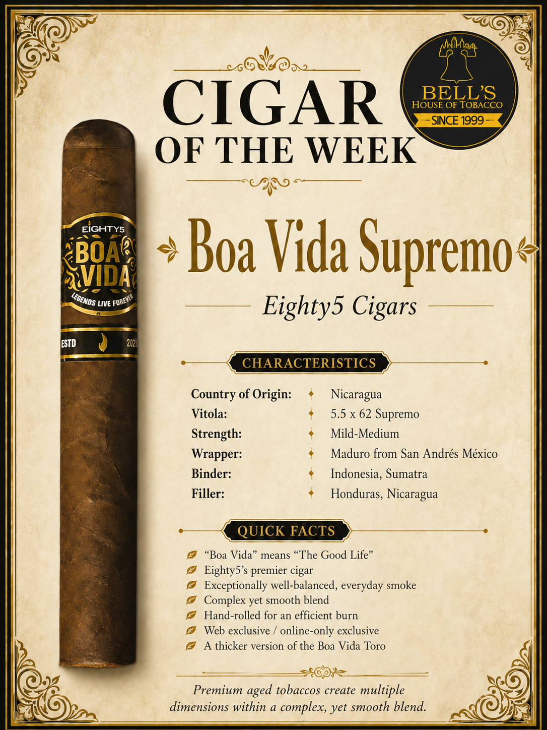 Eighty 5 Boa Vida Supremo Toro