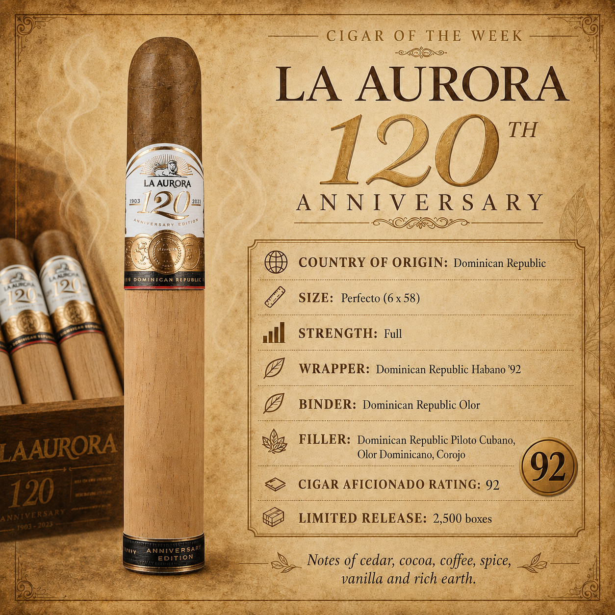 La Aurora 120 Year Anniversary toro